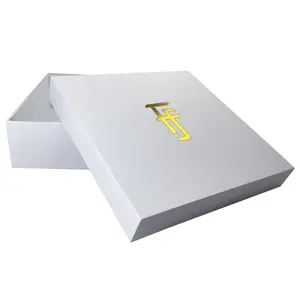 Tùy chỉnh sang trọng chất lượng cao cứng nhắc bao bì các tông màu trắng có thể tháo rời nắp giấy Hộp quà tặng
