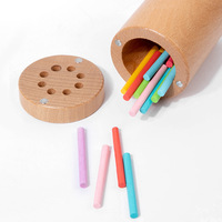 Montessori houten unisex educatief sorteerspel met kleurbekrachtiging voor kinderen van 1-3 jaar, kleurherkenning, kleuterschool sorteerspeelgoed