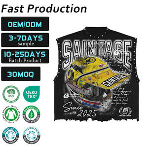 <span class=keywords><strong>Custom</strong></span> Street Style Hoge Kwaliteit Grafische Mouwloze Vest <span class=keywords><strong>T</strong></span>-<span class=keywords><strong>shirts</strong></span> DTG Print Oversized Boxy <span class=keywords><strong>Rhinestone</strong></span> Katoenen Tanktop voor Heren - Product Image 1