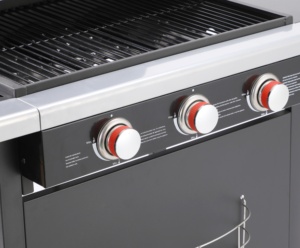 Parrilla de Gas Portátil de 3 Quemadores y 10.8KW para Exteriores, Encendido Electrónico por Pulsación, Seguridad de Llama, Rejilla de Calentamiento de Acero Inoxidable, Fácil Montaje - Product Image 6