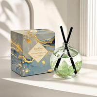 Diffuseur de roseaux haut de gamme avec fleurs naturelles préservées, huile essentielle naturelle, coffret cadeau de parfum d'ambiance pour l'aromathérapie, vente en gros