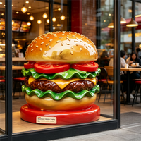 Sculpture hyper réaliste en FRP de hamburger et pizza, modèle alimentaire géant de simulation pour vitrine de restaurant, centre commercial, décoration commerciale
