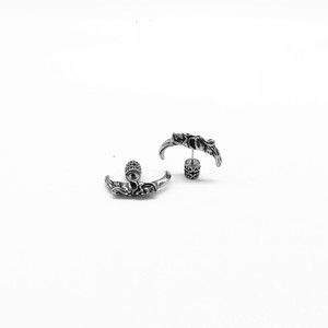 yunnique Skeleton <b>Stud</b> Earrings Tibetan <b>Silver</b> Titanium Steel Party Fashion Asymmetry Geometric Design - Product Image 2