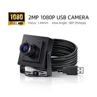 ZWAK 2MP 3200 F22 1080P Webcam USB 1.44mm Lensa Fisheye 180 derajat CMOS UVC Plug Play HD Mini Kamera Industri Sudut Lebar