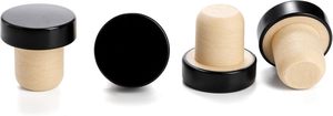 Fasmov Paquete de 100 tapones de corcho en forma de T para botellas de vino y cerveza, reutilizables, color negro - Product Image 4