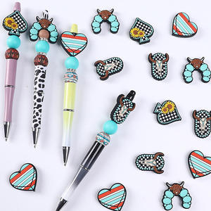 Großhandel beliebte Cowboy-Serie Silikon Cowboyhut Form Stifte Focal Beads Charms Topper - Product Image 1