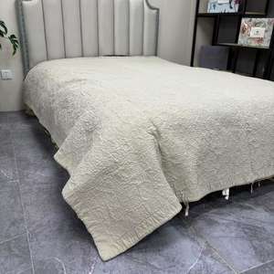 <span class=keywords><strong>Cubrecama</strong></span> Acolchado Bordado de Cáñamo, Color Natural, 200*230cm, con Mantas Lisas para Todas las Estaciones - Product Image 5