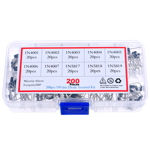 Kit của 200 CHỈNH LƯU điốt 10 loại bao gồm 1n4001-1n4007 và schottky điốt 1n5817-1n5819 cho linh kiện điện tử - Product Image 5