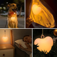 ICARER Rechargeable LED Coeur Forme Lampe Moderne USB Alimenté ACryl & Silicone 5V Lumière Chaude pour Chambre D'hôtel