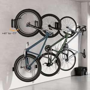 Lot de 2 supports de rangement verticaux pour vélos, <span class=keywords><strong>support</strong></span> <span class=keywords><strong>mural</strong></span> LBM14-01, rangement pour cintre de <span class=keywords><strong>vélo</strong></span> pour présentoir intérieur de la maison - Product Image 2