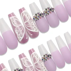 Nail Art Patch Buatan Balet Kuku 3D Butterfly Gel Akrilik Kuku Palsu