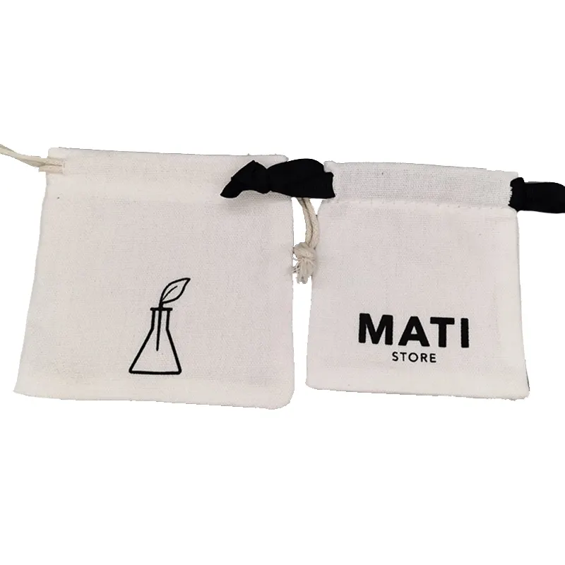 Vendita calda Logo personalizzato stampato sacchetto di candela di lino di cotone foderato spesso Eco Friendly regalo borsa con coulisse
