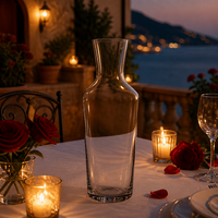 Carafe à vin en verre en forme d'horloge de sable avec épaule angulaire, carafe en cristal sans plomb, corps conique, pichet à taille fine pour bar à domicile