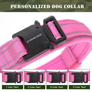 Collar de perro personalizado de estilo militar, costuras reforzadas de nailon duradero y collares tácticos reflectantes para perros al aire libre - Product Image 3