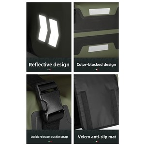 Sacoche de moto en PVC tendance 30L, étanche, réfléchissante, avec fermeture éclair, pour la conduite nocturne, double sacoche arrière, sans barres de traction - Product Image 2