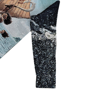 Sweat à capuche unisexe rétro avec broderie graphique de personnage fantastique et cochon mignon, tissé artistique, style streetwear - Product Image 4