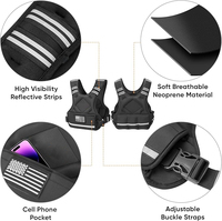 Gilet lesté en néoprène 4-10lb 12-18lb 20-32lb Poids réglables avec bande réfléchissante pour hommes femmes Entraînement musculaire