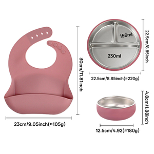 10 PCS BPA libre anti-dérapant fourchette et cuillère ensemble avec des bols, plaques d'aspiration pour tout-petits silicone aci - Product Image 2