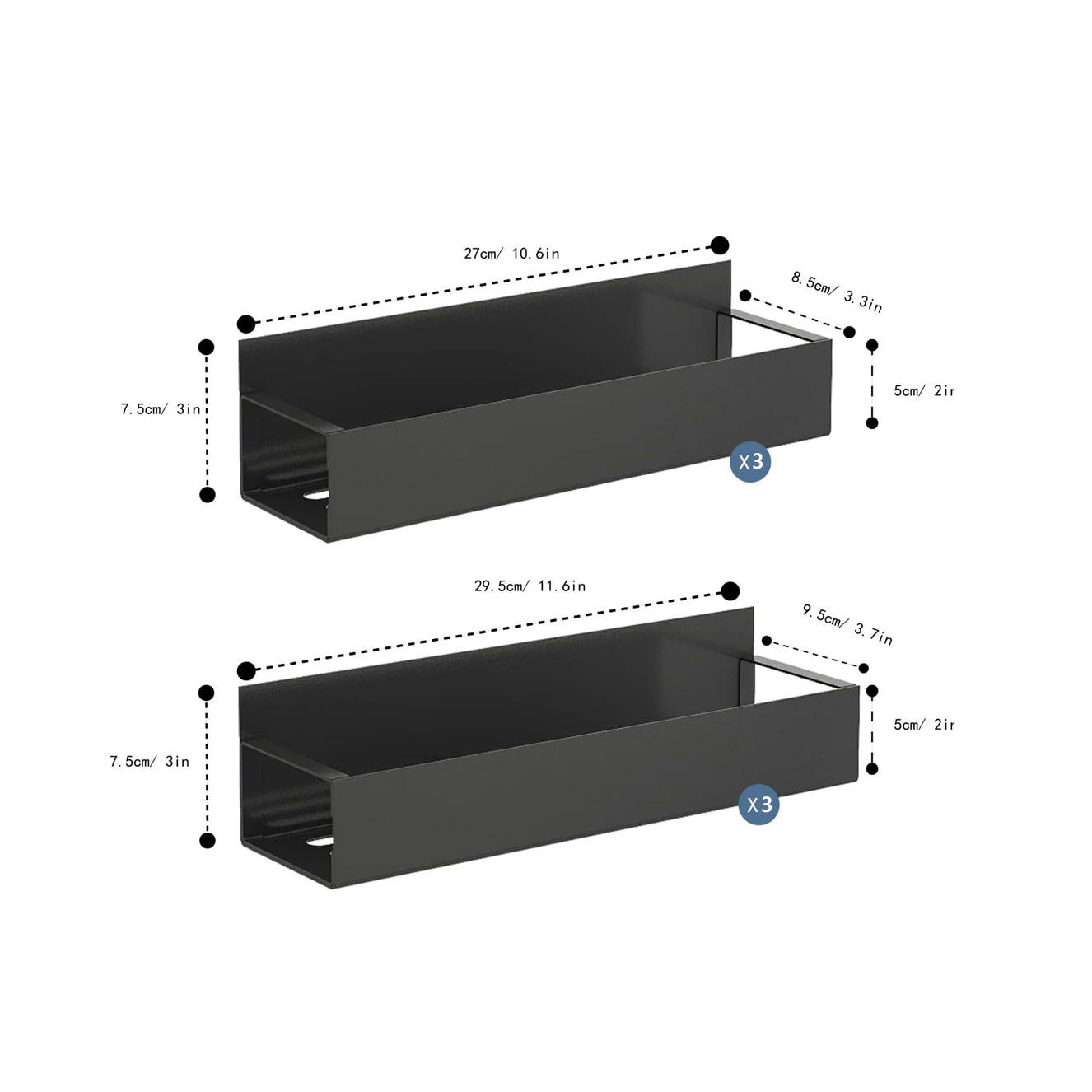 Negro 5 PCs set 06 (en caja)-con gancho