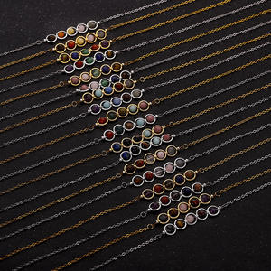 Nuevo modelo 12 collar con cuentas de piedra del zodiaco Cadena de acero inoxidable para mujer amatista Ojo de Tigre Pulseras de Moda - Product Image 4