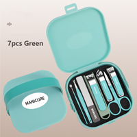 WELLFLYER Kit de manucure et pédicure professionnel DIY MS-1079-2 en plastique 7-en-1 multifonctionnel Coupe-ongles Boîte luxueuse