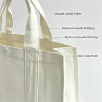 Sac fourre-tout en toile bleu personnalisé de grande taille avec deux poches pour bouteilles, sac de shopping en toile pour la promotion publicitaire, sac fourre-tout promotionnel