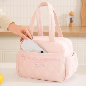 Sac à lunch isotherme Frische rose matelassé pour le bureau et les activités de plein air - Product Image 1