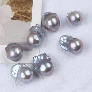 Promotion de perles d'eau douce naturelles Keshi 15-20 mm, perles baroques grises, particules de perles en vrac, perles Keshi blanches et roses de Zhuji - Product Image 5
