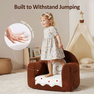 Fauteuil Canapé en Peluche pour Enfants, Design Gâteau, Tissu Doux, Mousse Haute Élasticité, 2-4 Ans, Meuble de Lecture et de Sieste - Product Image 3
