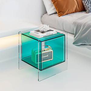 Transparent <b>Bedside</b> Cabinet, Free Installation, Simple Acrylic Cabinet, Light Luxury, High-End Nordic <b>Storage</b> Cabinet - Product Image 1