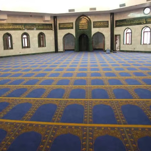 Tappeto da Preghiera Musulmano e Tappeto in Nylon Lavabile a Macchina Axminster per Moschea e Chiesa, Blu - Product Image 3