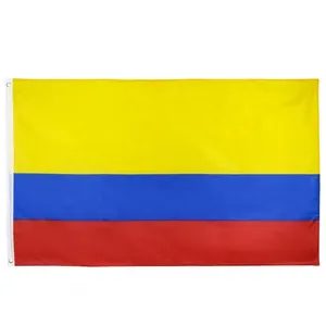 ราคาโรงงานโคลอมเบียธง3ftx5ft ธงประจำชาติโคลอมเบียโพลีเอสเตอร์ที่มี Grommets ทองเหลือง3X5ฟุต