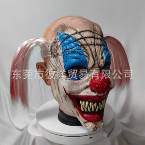 Máscara de látex de payaso de Halloween con nariz roja, sonriente y aterrador, accesorio de fiesta, tocado de mascarada, estilo peculiar, material de emulsión - Product Image 2