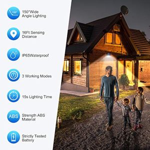 Luces Solares para Exteriores, Luces de Seguridad Solares, Luces con Sensor de Movimiento, Luces Inalámbricas IP65 para Jardín, Valla, Patio, Garaje - Product Image 3