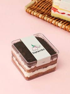 Hotsell trong suốt kín vuông Biscuit hộp bền sử dụng rõ ràng hình chữ nhật Pastry hộp nhựa Tiramisu bánh tráng miệng bao bì - Product Image 5