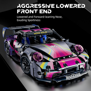 Kit de modèle de supercar en blocs de construction RC 1:14 - Jouet d'assemblage de <span class=keywords><strong>voiture</strong></span> de course pour enfants, ensemble de petites briques DIY, cadeau pour enfants - Product Image 4