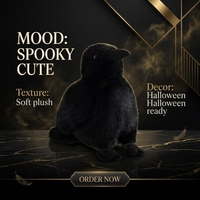 Figurine en peluche corbeau noir