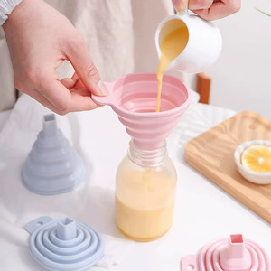 Entonnoirs pliables en silicone de qualité alimentaire, réutilisables pour le transfert de liquides et de poudres, ensemble d'ustensiles de remplissage - Product Image 3