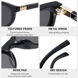 Petites lunettes de soleil ovales pour femmes, lunettes de soleil de marque de luxe, mode, UV400, noires, pour hommes, lunettes de soleil vintage de marque - Product Image 6