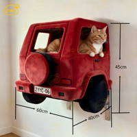 Lit-caverne mural pour chat en forme de voiture, très tendance, en mousse plastique moderne, avec une grande capacité de charge, pour la décoration murale - OEM