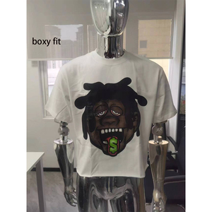 Camisetas de gran tamaño en blanco, camiseta cuadrada unisex, camiseta de hip hop, camiseta sólida de peso pesado 100% algodón 240 GSM, camiseta de calle para hombres - Product Image 2