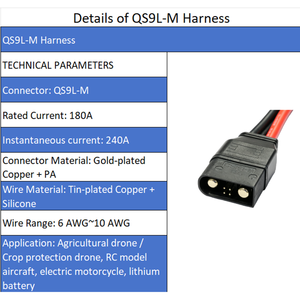 QS9 QS9L 2+4 Erkek - Halka Terminali Uçlu Kalıplanmış Fiş Yüksek Akım Batarya Güç Konektörü Kablo Demeti, ESS EV RC Drone için - Product Image 4
