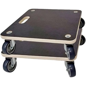 Plateau carré en bois pour plantes avec roulettes universelles, chariot à plateau plat multi-usages pour usage intérieur et extérieur - Product Image 5
