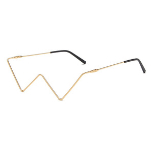 Nouveau à la mode triangle métal diamant aucune partie <span class=keywords><strong>lentilles</strong></span> jeune fille original chine 2022 partie perle or surdimensionné <span class=keywords><strong>rouge</strong></span> lunettes acétate - Product Image 2