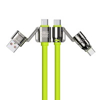 Cable USB C 4 en 1 con Carga Rápida de 240W |   USB C a C y USB A a C |   Silicona más gruesa, 4 colores, 3.3 pies/1 m