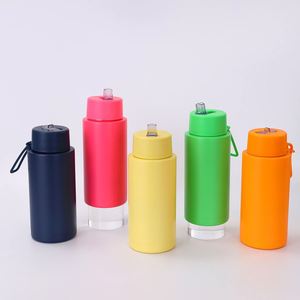 Bouteille isotherme sous vide en acier inoxydable de 1000 ml, style américain moderne, avec logo personnalisé, réutilisable, 34 oz, avec paille, pour voyage, 6-12 heures - Product Image 2