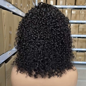 Peluca Económica Hecha a Máquina, 100% Cabello Humano Brasileño, Corte Pixie, Pelucas Cortas Rizadas y Onduladas, Sin Encaje, con Flequillo para Mujer - Product Image 5