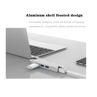 Adaptateur 4-en-1 Gigabit LAN Ethernet 3 RJ45 USB 3.0 Type C Converter Ports Certifié WiFi Interface Laptop Network Certified CF