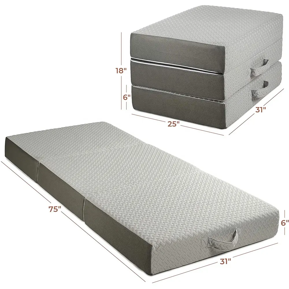 OEM Amazon Top Seller Memory Foam ortho pä dische medizinische Bett matratze Twin Size Camping Matratze faltbare Schaum Tri Falt matratze