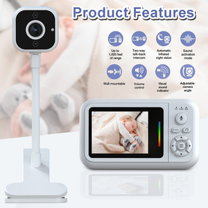 <span class=keywords><strong>Caméra</strong></span> intelligente sans fil Moniteur numérique pour bébé 1080P FHD Réveil automatique Rappel d'alimentation Berceuses 2.4GHz WiFi 1200mAh Batterie - Product Image 4